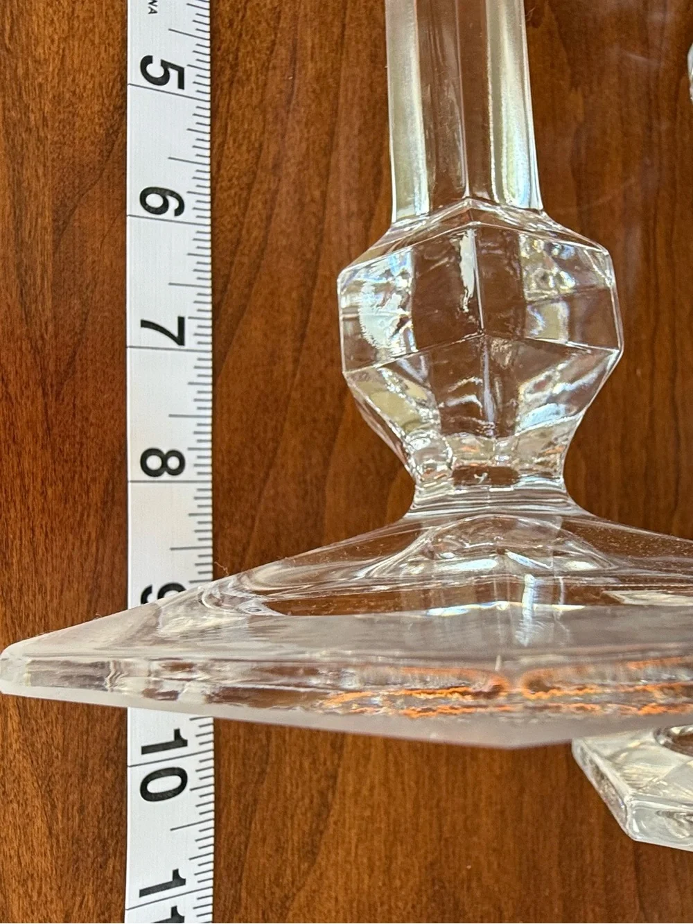Vintage Val Saint Lambert Crystal Candlesticks Pair Gardenia Pattern Belgium